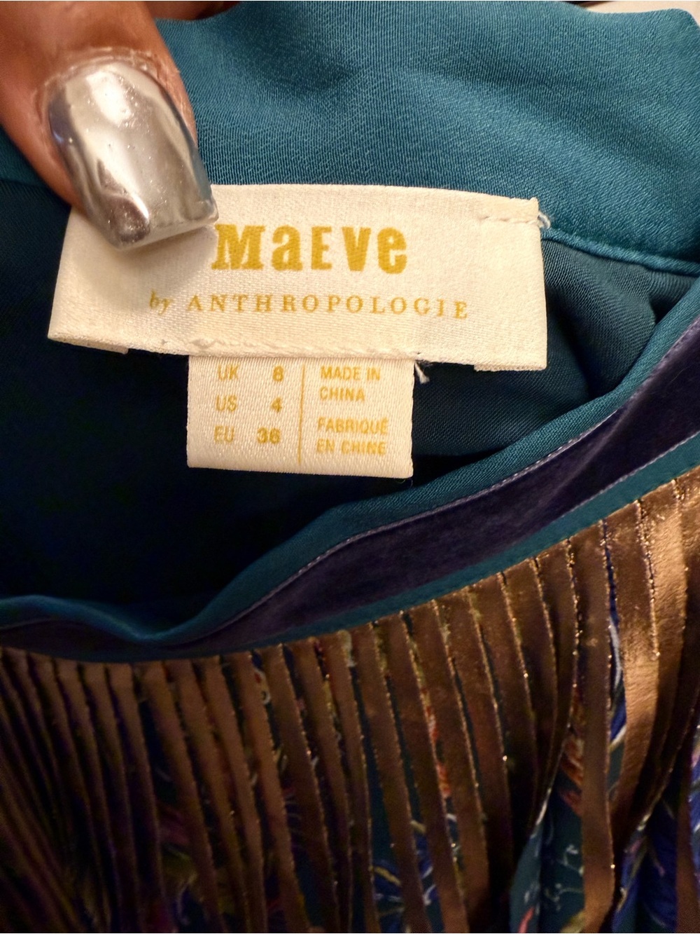 Maeve by Anthropologie Metallic Floral Pleated Midi Skirt - Picture 7 of 8